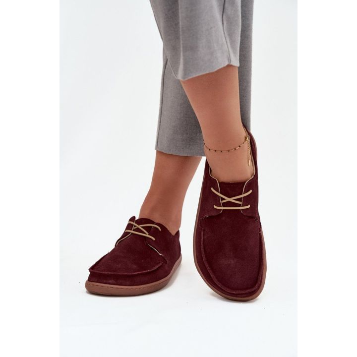 Bordo moteriški pusbačiai iš zomšos Step in Style
