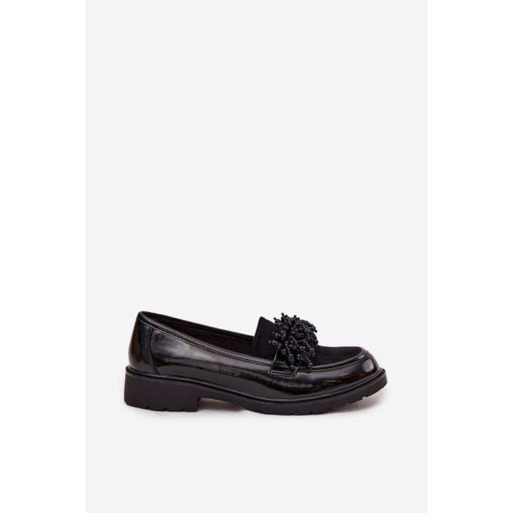 Women's Patent Leather Moccasins S.Barski HY52-369B Black