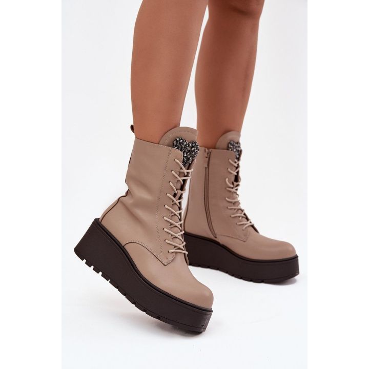 Smėlio spalvos moteriški aulinukai su pašiltinimu Ulrika