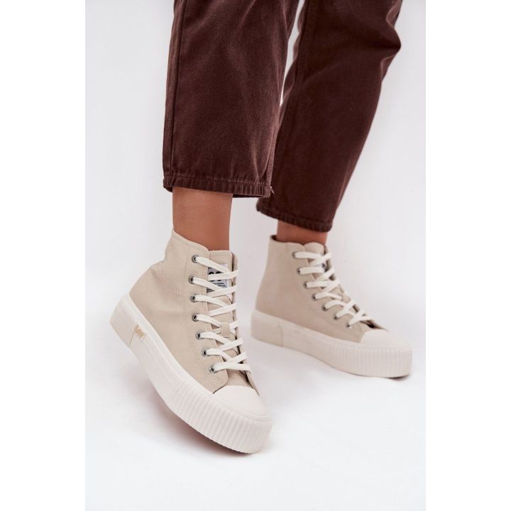 Women's Sneakers On Platform LEE 50253002.35E ISLA WOMEN MID Smėlio spalvos