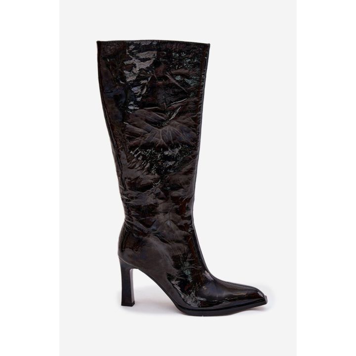 Decorated Patent Leather Women's Heels D&A MR880-055 Black