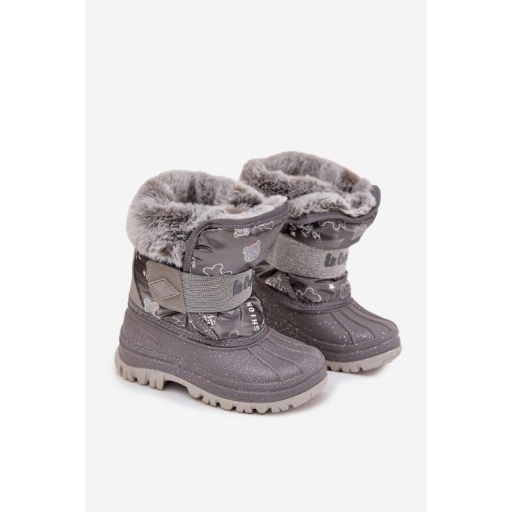 Vaikiški sniego batai pilki su pūkine apykakle Lee Cooper