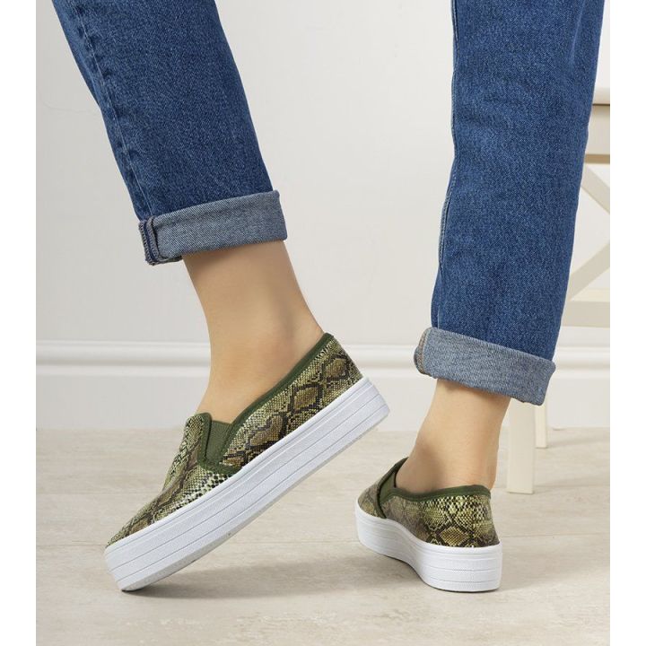 Žalios spalvos Slip On Irving sportbačiai