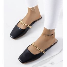 Juodos spalvos elegant Baras šlepetės