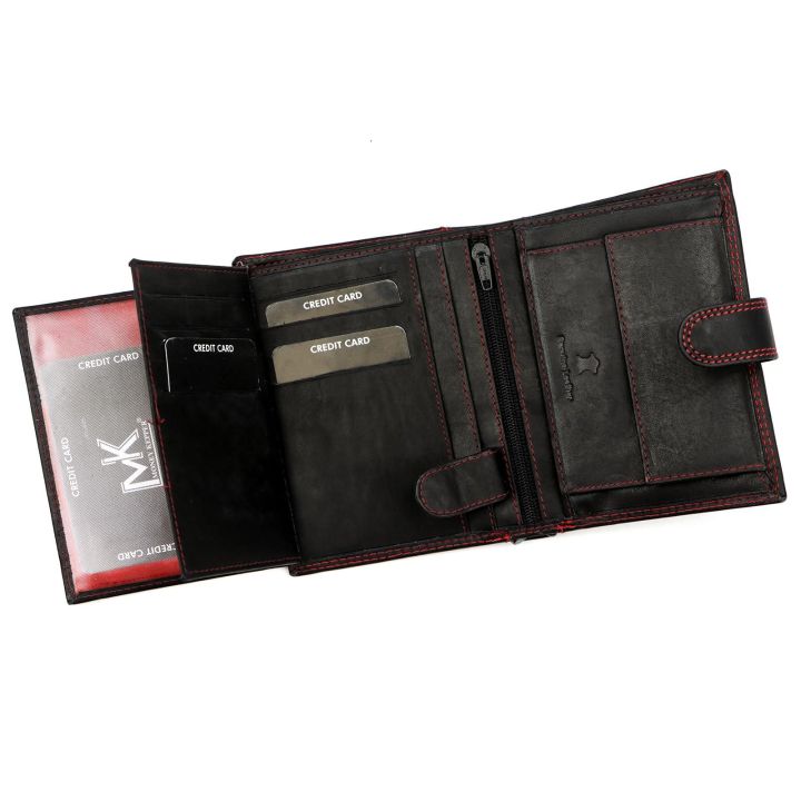 Vyriška odinė piniginė su užsegimu 10,5×13 cm Money Keeper – kasdienai