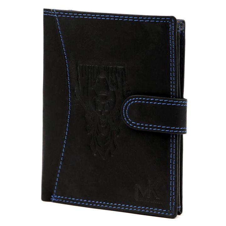 Vyriška odinė piniginė su užsegimu 10,5×13 cm Money Keeper – kasdienai