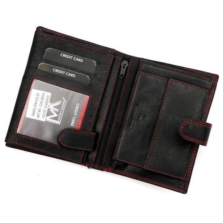 Vyriška odinė piniginė su užsegimu 10,5×13 cm Money Keeper – kasdienai