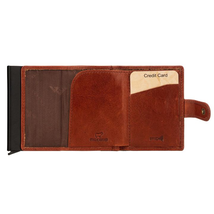 Vyriška piniginė su kortelių skyriumi rudos spalvos El Forrest