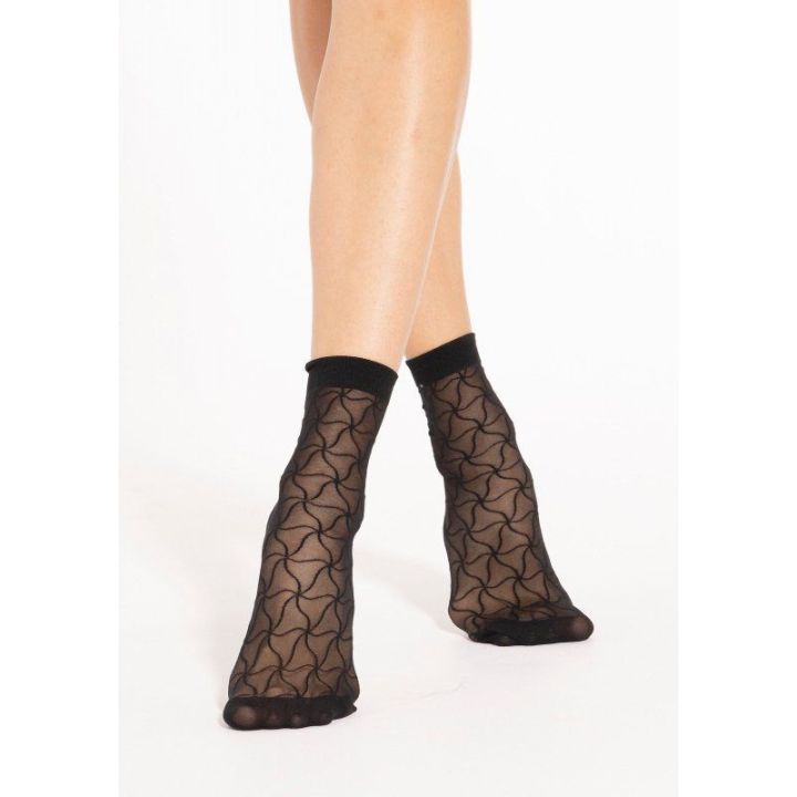 Kojinės moteriškos, ažūrinis raštas, poliamidas 89% TRENDY LINE