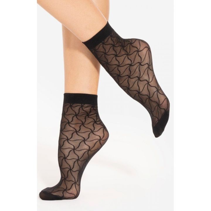 Kojinės moteriškos, ažūrinis raštas, poliamidas 89% TRENDY LINE