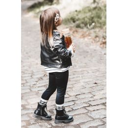 Vaikiški odiniai batai su užtrauktuku Juodi Omua