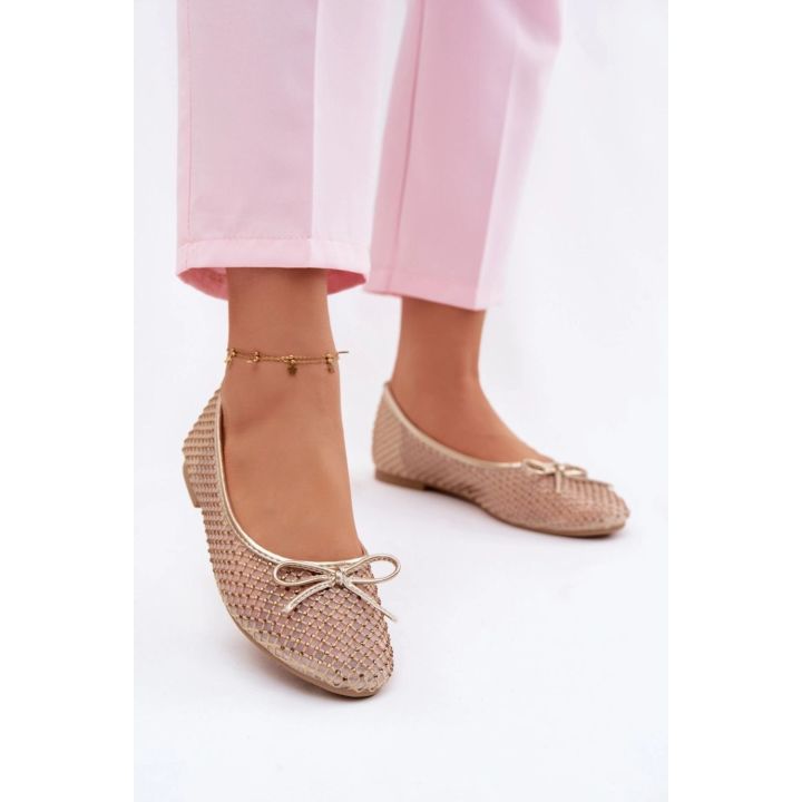 Moteriškos balerinos Vinceza su tinkleliu ir dekoru