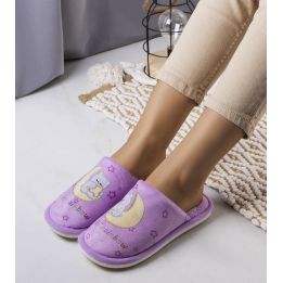 Violetinės minkštos šlepetės Vaivorykštinis mėnulis