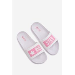 Baltos rožinės vaikiškos šlepetės Big Star