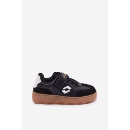 Vaikiški kedai LOTTO Makera, užsegami lipduku, juodi