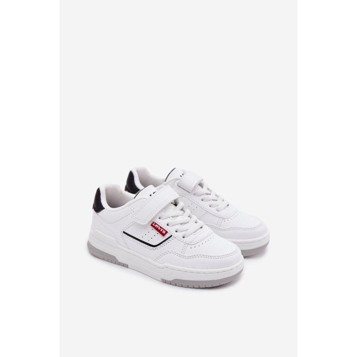Vaikiški sportbačiai su lipniu užsegimu Levi's, balti