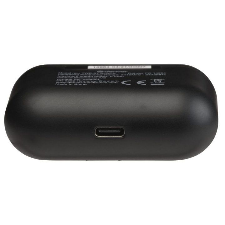 Denver TWE-37 juodos belaidės Bluetooth ausinės