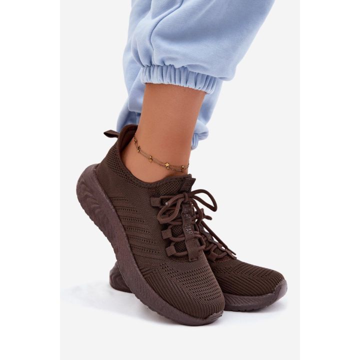 Moteriški įsmaunami sportbačiai Big Star UU274055, šokolado spalvos