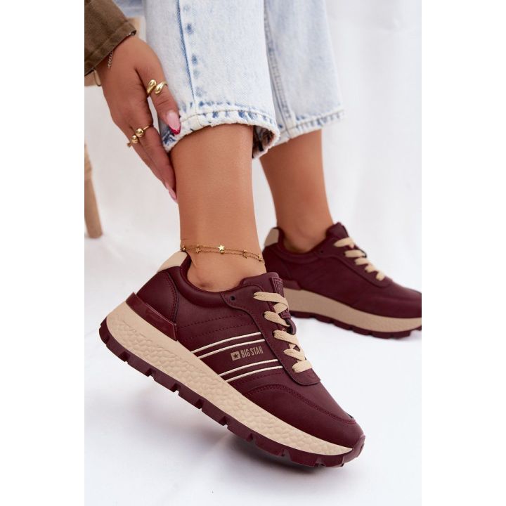 Moteriški platforminiai sportbačiai Big Star UU274041 Burgundy